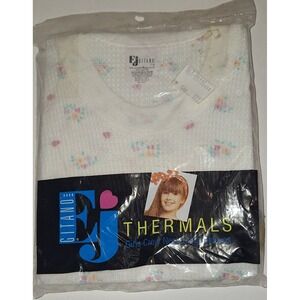 Vtg Gitano E J Thermals Girls Crew Neck Long Sleeve Vintage Floral NIP